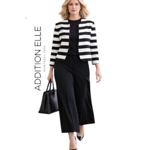 24W Cropped Black/White Jacket with Snap Closure MichelStudio Collection
